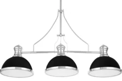 Arrediorg Lampadario a sospensione in stile industriale 3 luci e cromato ETTORE W3