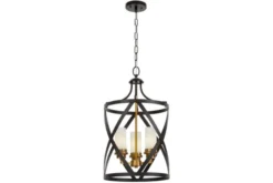 Arrediorg Lampadario a sospensione metallo e ottone a gabbia ASTILA W3