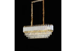 Arrediorg Lampadario a sospensione moderno cristalli e oro MAZINI PRO