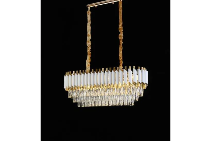 Arrediorg Lampadario a sospensione moderno cristalli e oro MAZINI PRO