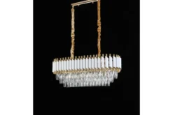 Arrediorg Lampadario a sospensione moderno cristalli e oro MAZINI PRO