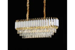 Arrediorg Lampadario a sospensione moderno cristalli e oro MAZINI PRO