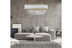 Arrediorg Lampadario a sospensione moderno cristalli e oro MAZINI PRO
