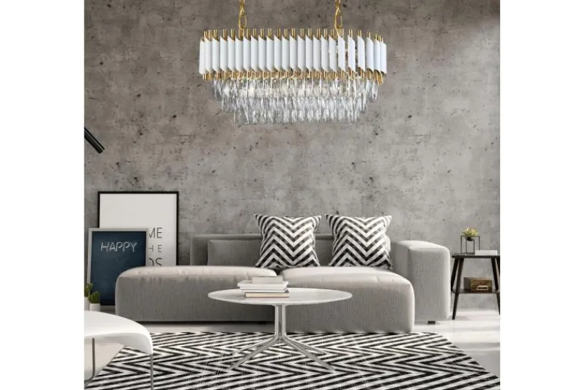 Arrediorg Lampadario a sospensione moderno cristalli e oro MAZINI PRO