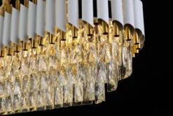 Arrediorg Lampadario a sospensione moderno cristalli e oro MAZINI PRO