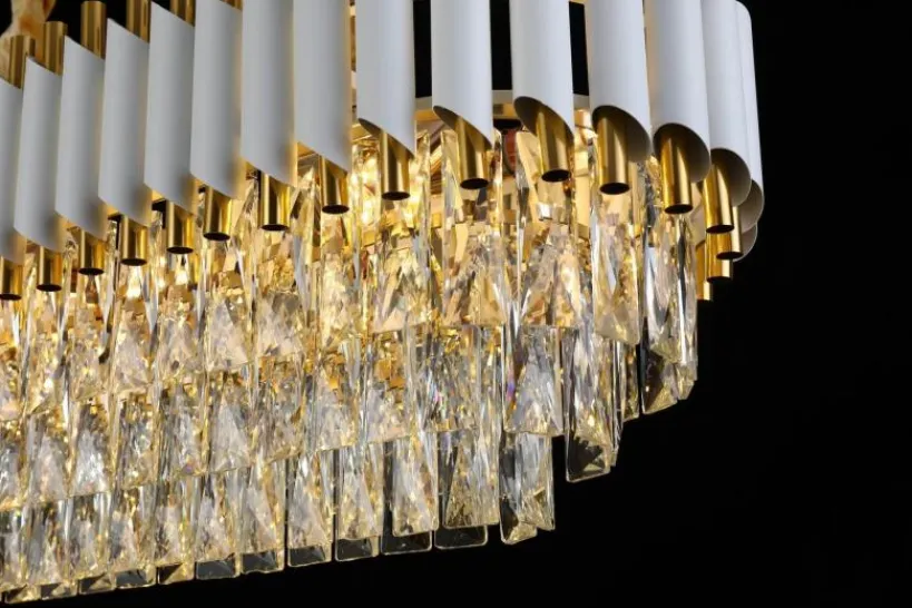 Arrediorg Lampadario a sospensione moderno cristalli e oro MAZINI PRO