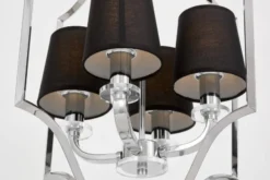 Arrediorg Lampadario a sospensione moderno nero e cromato ORLANDO W4