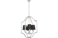 Arrediorg Lampadario a sospensione moderno nero e cromato ORLANDO W4