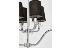 Arrediorg Lampadario a sospensione moderno nero e cromato ORLANDO W4