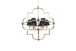 Arrediorg Lampadario a sospensione moderno in metallo colore oro con paralume BALTIMORE W6