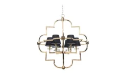 Arrediorg Lampadario a sospensione moderno in metallo colore oro con paralume BALTIMORE W6