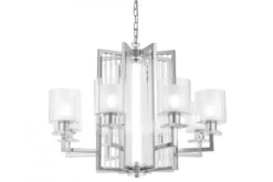 Arrediorg Lampadario a sospensione moderno di metallo cromato MANHATTAN W8