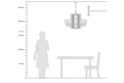 Arrediorg Lampadario a sospensione moderno di metallo cromato MANHATTAN W8