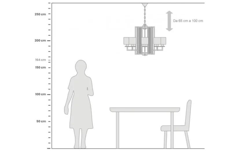 Arrediorg Lampadario a sospensione moderno di metallo cromato MANHATTAN W8