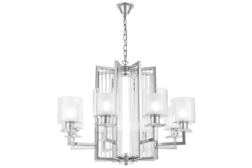 Arrediorg Lampadario a sospensione moderno di metallo cromato MANHATTAN W8