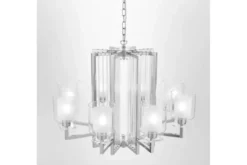 Arrediorg Lampadario a sospensione moderno di metallo cromato MANHATTAN W8