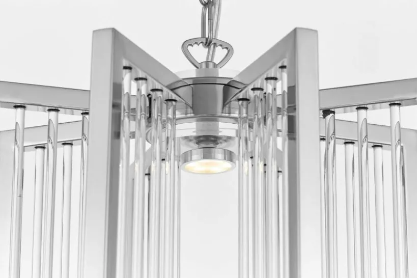 Arrediorg Lampadario a sospensione moderno di metallo cromato MANHATTAN W8