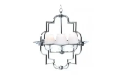 Arrediorg Lampadario a sospensione moderno in metallo cromato con paralume BALTIMORE W4
