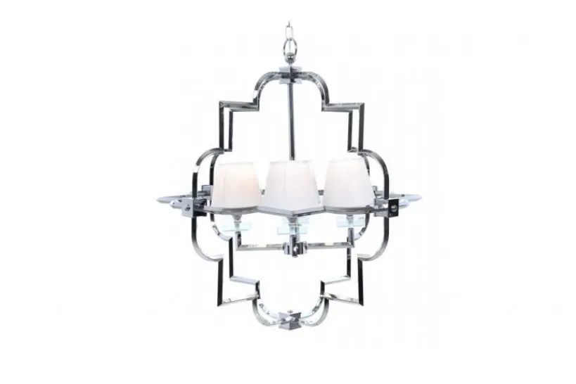 Arrediorg Lampadario a sospensione moderno in metallo cromato con paralume BALTIMORE W4