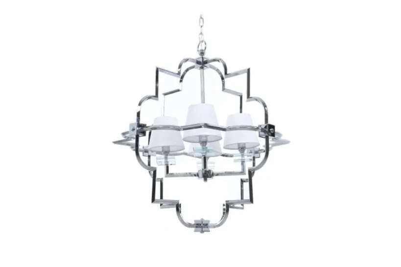 Arrediorg Lampadario a sospensione moderno in metallo cromato con paralume BALTIMORE W4