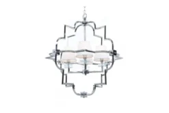 Arrediorg Lampadario a sospensione moderno in metallo cromato con paralume BALTIMORE W4