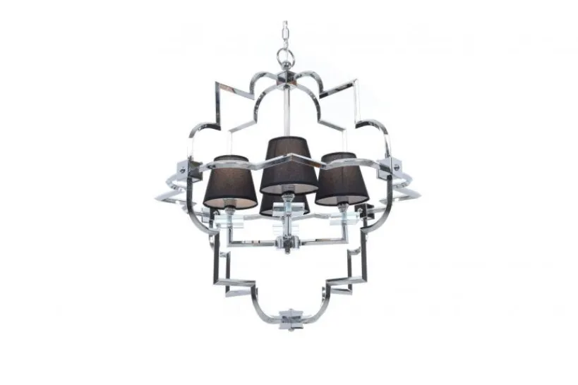 Arrediorg Lampadario a sospensione moderno in metallo cromato con paralume BALTIMORE W4