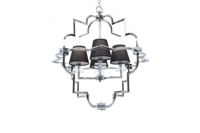 Arrediorg Lampadario a sospensione moderno in metallo cromato con paralume BALTIMORE W4