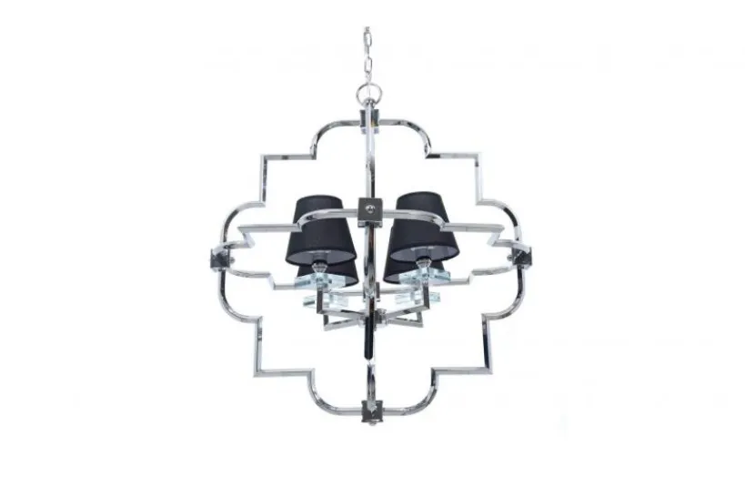 Arrediorg Lampadario a sospensione moderno in metallo cromato con paralume BALTIMORE W4