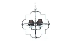 Arrediorg Lampadario a sospensione moderno in metallo cromato con paralume BALTIMORE W4