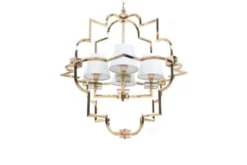 Arrediorg Lampadario a sospensione moderno in metallo colore oro con paralume BALTIMORE W4