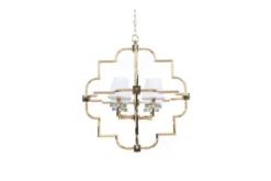 Arrediorg Lampadario a sospensione moderno in metallo colore oro con paralume BALTIMORE W4