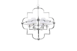 Arrediorg Lampadario a sospensione moderno in metallo cromato con paralume BALTIMORE W6