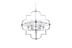 Arrediorg Lampadario a sospensione moderno in metallo cromato con paralume BALTIMORE W6