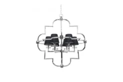 Arrediorg Lampadario a sospensione moderno in metallo cromato con paralume BALTIMORE W6