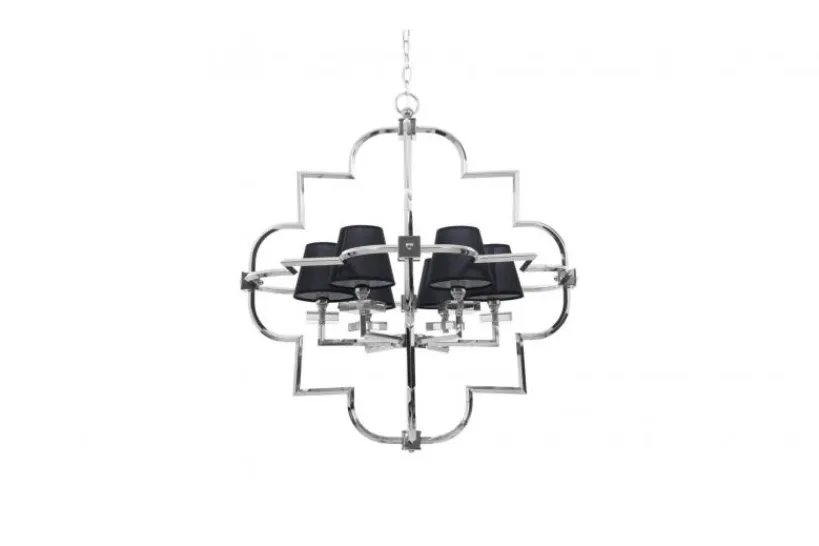 Arrediorg Lampadario a sospensione moderno in metallo cromato con paralume BALTIMORE W6