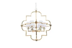 Arrediorg Lampadario a sospensione moderno in metallo colore oro con paralume BALTIMORE W6
