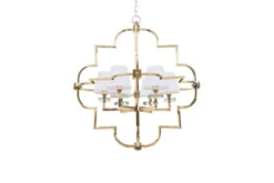 Arrediorg Lampadario a sospensione moderno in metallo colore oro con paralume BALTIMORE W6