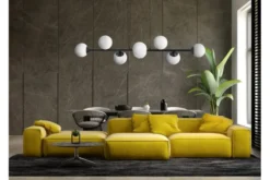Arrediorg Lampadario a sospensione 8 sfere con piastra rettangolare a soffitto FINO W8