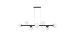 Arrediorg Lampadario a sospensione 8 sfere con piastra rettangolare a soffitto FINO W8