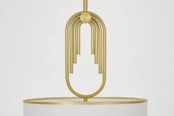 Arrediorg Lampadario a sospensione ottone con paralume bianco ZANETTI TRIO