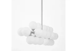Arrediorg Lampadario a sospensione palle bianche ramo cromato PETRICA W24