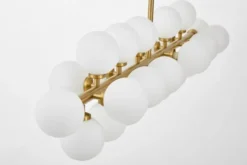 Arrediorg Lampadario a sospensione palle bianche asta orizzontale ottone PETRICA W24