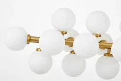 Arrediorg Lampadario a sospensione palle bianche asta orizzontale ottone PETRICA W24