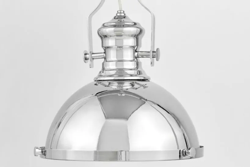 Arrediorg Lampadario a sospensione stile industriale Ettore Cromato