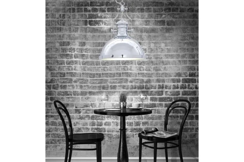 Arrediorg Lampadario a sospensione stile industriale Ettore Cromato