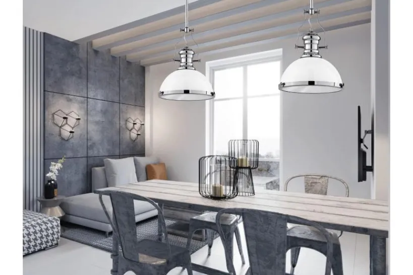 Arrediorg Lampadario a sospensione stile industriale Ettore