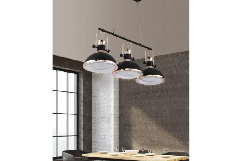 Arrediorg Lampadario a sospensione stile industriale vintage BATORE W3