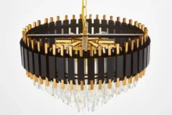 Arrediorg LAMPADARIO CLASSICO IN CRISTALLO E ORO RIVO D50