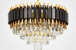 Arrediorg LAMPADARIO CLASSICO IN CRISTALLO E ORO RIVO D50