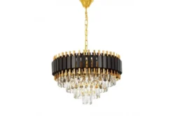 Arrediorg LAMPADARIO CLASSICO IN CRISTALLO E ORO RIVO D50